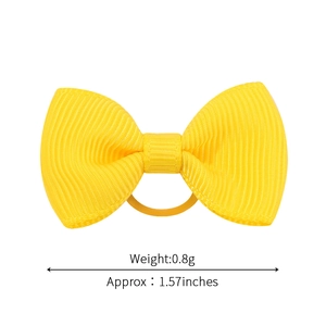 Gelbes Haargummi mit Ripsband-Schleife für Kinder, 4 cm breit und besonders leicht
