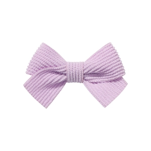 Charming lavender corduroy striped bow hair clip for girls with elegant retro style