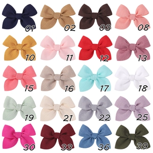 Handmade Solid Color Fabric Bow Hair Clips For Children Sweet Bowknot Barrettes Kids Boutique Hair Accessories For Girls