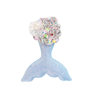 Pince à cheveux queue de sirène scintillante avec coquillage et perle pour filles