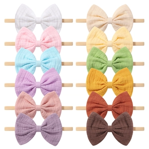 Handgefertigtes Baby Stirnband Mit Schleife Weiches Elastisches Nylon Haarband Für Kleinkinder Mädchen Rüschen Haarschmuck