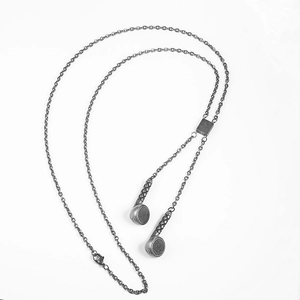 Collana con pendente cuffie retrò in acciaio argento vintage per amanti della musica