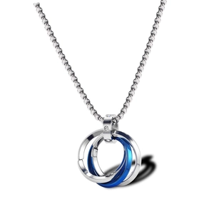 Titanstahl Ineinandergreifende Dreifachring Anhänger Halskette Für Herren Damen Trendiger Zirkonia Hip Hop Modeschmuck Halskette