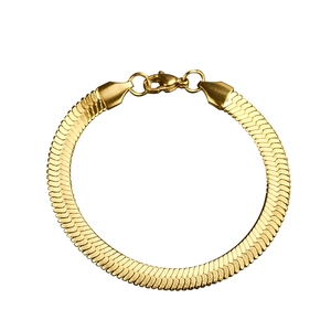 Bracciale Catena a Serpente a Spina di Pesce Piatta in Acciaio Inossidabile per Donna Uomo Hip Hop Catena da Polso Gioielli Moda