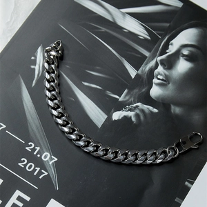 12 mm gunmetal edelstahl panzerarmband mit karabinerverschluss für coolen street-style