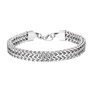 Unisex Titanium Stainless Steel Double Layer Twisted Chain Bracelet Heavy Thick Metal Punk Style Jewelry Gift For Men Women