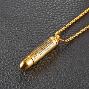 Collier Pendentif Balle en Acier Titane pour Hommes Femmes Croix en Acier Inoxydable Bijoux Religieux Cadeau Personnel