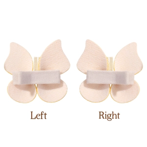 Paire de pinces à cheveux papillon en cuir PU vintage beige rose avec ruban arrière