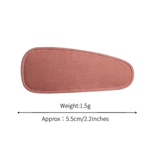 Solid color fabric teardrop BB clip in rust red for women and girls, 5.5cm length