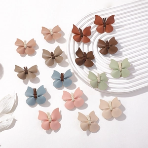 Lot de barrettes papillon en simili cuir pour filles aux couleurs variées et douces