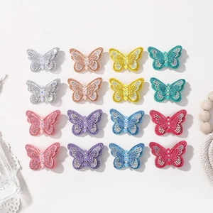 Barrettes à Cheveux Papillon en Strass Faites à la Main pour Petites Filles Épingles à Cheveux Papillon en Tissu Accessoires