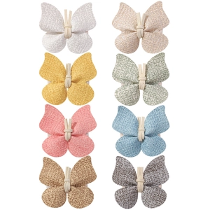 Pince à Cheveux Papillon en Cuir PU Fait à la Main Barrettes Noeud Vintage Élégant Épingle à Cheveux pour Enfants Filles Accessoires de Cheveux
