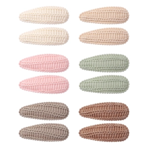 Handmade Knitted Woolen BB Hair Clips For Girls Candy Color Sweet Water Drop Barrettes Kids Hair Accessories
