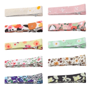 Handmade Fabric Floral Hair Clips For Girls Children Fabric Wrapped Alloy Barrettes Pastoral Style Flower Hairpins Beauty Gift