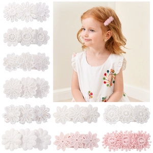 Kinder Stickerei Spitze Blume Haarspangen Zarte Weiche Florale Snap Entenschnabel Clips Süße Prinzessin Haarschmuck Für Mädchen