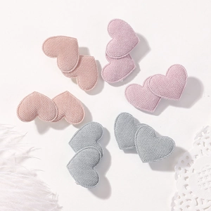 Herzförmige Haarspangen aus Cord in Pastellfarben für Mädchen und Damen Accessoire
