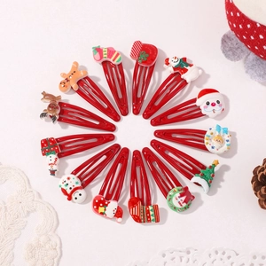 Lot de 14 barrettes de Noël pour enfants avec motifs Père Noël, renne et bonhomme de neige