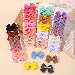 Set Fermagli per Capelli con Fiocco in Tessuto a Nido d'Ape per Bambine Mollette a Righe Stile Occidentale Accessori per Capelli