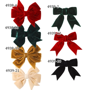 Détails de barrettes à nœuds en velours en plusieurs couleurs comme rouge, vert et noir