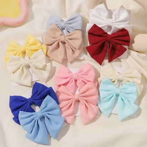 Lot de barrettes à cheveux nœuds en mousseline satinée pour femmes et filles sur cartes
