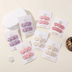 Fermagli per Capelli Bambini Ricamo Floreale Fatti a Mano in Tessuto con Fiori BB Clip Carini Accessori per Capelli per Ragazze Eleganti