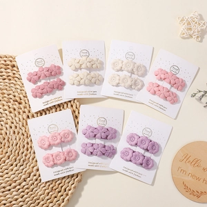 Set di 2 fermagli per capelli a fiori fatti a mano per bambini in vari colori