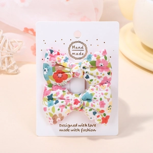 Fermaglio per Capelli con Fiocco Carino per Ragazze Rosa Quadri Tessuto Floreale Fatto a Mano Accessorio per Capelli Bambini