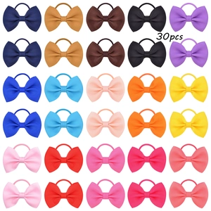 Élastiques à Cheveux avec Nœud en Ruban Gros-Grain Multicolore Accessoires de Coiffure pour Bébé Filles Enfants