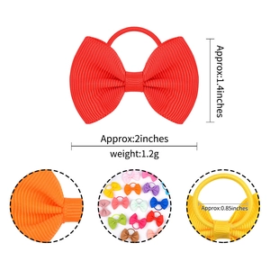 Lot de chouchous à nœuds en ruban gros-grain de 2 pouces pour enfants avec dimensions