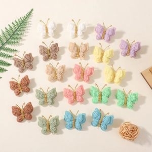 Handmade Yarn Knitted Butterfly Hair Clips Soft Crochet Animal Hairpins For Toddler Baby Girls Cute Colorful Headwear Accessory