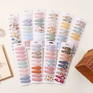 Handmade Floral Plaid Fabric BB Hair Clips For Kids Girls Women Pastoral Style Embroidery Lace Hairpins Hair Accessories