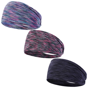 3er-Pack elastische Stirnbänder mit Space-Dye-Muster für Yoga und Fitnesstraining