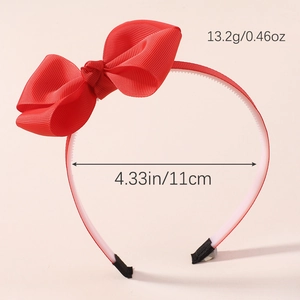 Serre-tête pour enfants avec double nœud rouge en polyester et design antidérapant