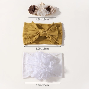 Lot de bandeaux en nylon pour bébé avec fleurs et nœuds de différentes tailles et tons