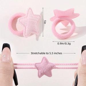 Élastiques à cheveux étoile rose en nylon pour filles avec une grande extensibilité