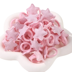 Lot de chouchous élastiques roses avec breloques étoiles en tissu pour filles