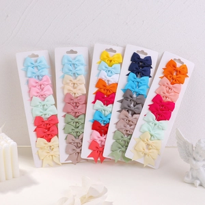 Handmade Children Grosgrain Ribbon Swallowtail Bow Hair Clips Set Cute Western Style Girls Daily All-match Hairpins Accessories
