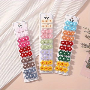 Kids Pastoral Floral Hair Clips Embroidered Flower Duckbill Clips Vintage Toddler Hair Accessories Floral Headwear Decor