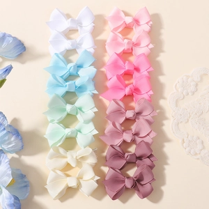 Lot de barrettes à nœuds en ruban gros-grain pour enfants aux couleurs pastel variées