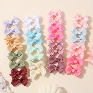 Lot de Barrettes Cheveux Nœud en Ruban Gros-Grain pour Filles Enfants Couleur Unie Accessoires Cheveux Faits à la Main