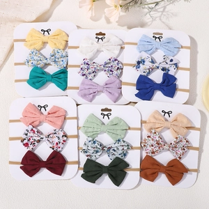 Lot de 18 bandeaux bébé avec nœuds en lin et coton aux couleurs variées et fleuries