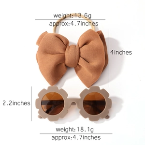 Ensemble lunettes de soleil fleurs et bandeau à nœud pour enfants et bébés