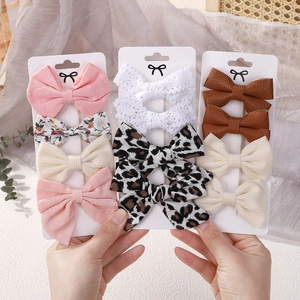 Lot de barrettes à cheveux pour enfants avec nœuds fleuris et tissus variés