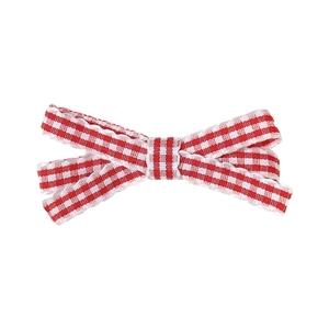 Nœud papillon à carreaux rouges et blancs pour filles avec bordure en dentelle