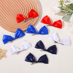Girls Bow Hair Clips Polycotton Satin Ribbon Hairpins Sweet Candy Color Princess Hair Accessories For Kids Daily Decoration