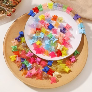 Mini matte butterfly hair claws set for women and kids in vibrant various colors