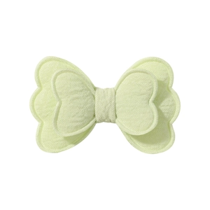 Fermaglio per capelli per bambini in tessuto spugna verde chiaro con fiocco a coda di pesce