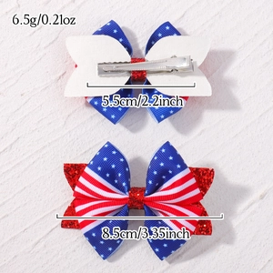 American style glitter star hair bows with metal duckbill clips for girls' party wear