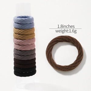 Elastic nylon hair tie set in multiple colors with 1.8 inch diameter and ribbed texture