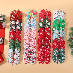 Lot de barrettes de Noël à nœuds avec motifs flocons et rennes en plusieurs couleurs